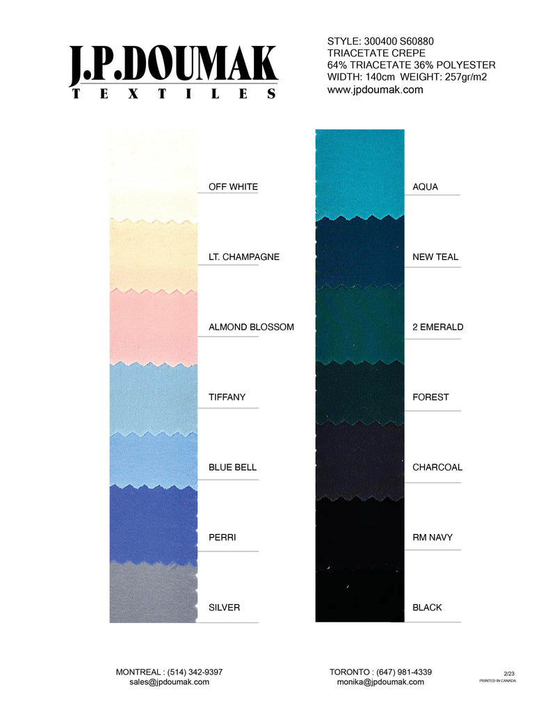 300400 S60880 TRIACETATE CREPE