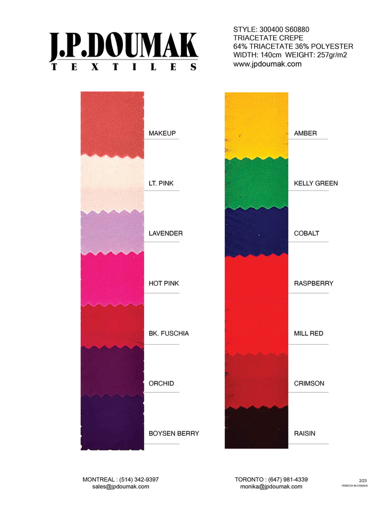 300400 S60880 TRIACETATE CREPE